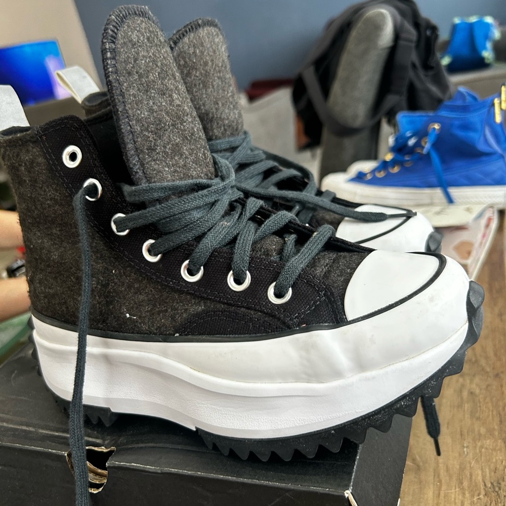 Converse Black and White Platform High-Top Sneakers